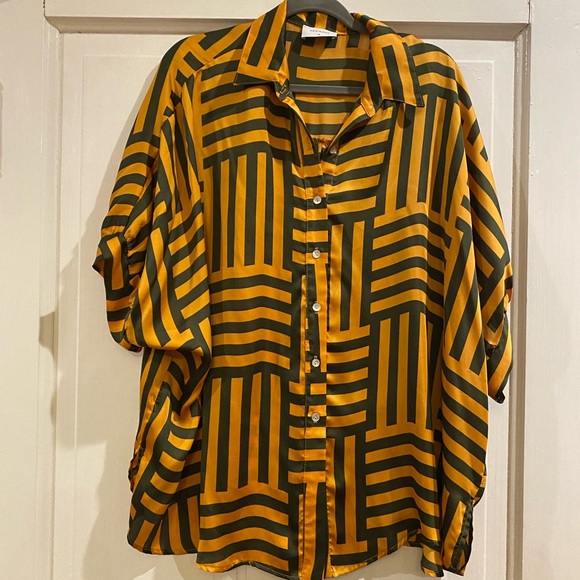 Green & Gold Blouse - Picture 1 of 6